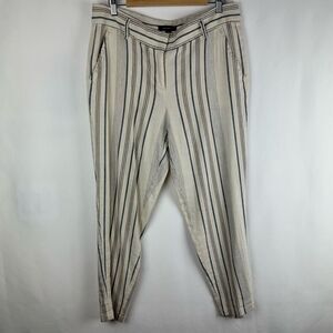 Ann Taylor linen blend striped pants size 10